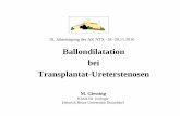 Ballondilatation bei Transplantat-Ureterstenosen · 6 x kein langfristiger Erfolg (5 UKD / 1 Charité) 2 x Neo-Implantation. 1 x Ileum-Interponat. 1 x Ureter-Ureterostomie mit Eigenureter.