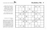 5 9 3 6 7 6 2 9 1 1 6 7 4 5 4 2 8 5 2 7 1 9 8 3 4 6 6 9 2 ... filecleveres IQ-Training Sudoku Nr. 1 Füllen Sie die leeren Felder so aus, dass in jeder Zeile, in jeder Spalte und in