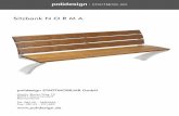 Sitzbank N O R M A - polidesign.de fileName: NORMA Einzelsitz mit Rückenlehne Material: Rahmen: Aluminium, Sitz: Tropenholz (zertifiziert) Farbe: Rahmen: grau, Holz: holzfarbend Maße: