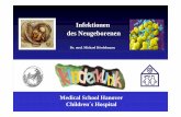 Infektionen des Neugeborenen - MH-Hannover: Startseite · • Klinik: Pneumonie, Sepsis, häufig mit Meningitis • DD GBS, Atemnotsyndrom schwierig • Mütterliche Infektion durch