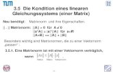 3.5 Die Kondition eines linearen Gleichungssystems (einer ... · Für ein lineares Gleichungssystem A x = b mit Matrix A, Vektor der rechten Seite b und gesuchtem Lösungsvektor x