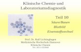 Klinische Chemie und Laboratoriumsdiagnostik Teil 10 · Blutbild: Anämien Kleines Blutbild Leukozytenzahl, Erythrozytenzahl, Hämoglobin (Hb), Hämatokrit, Erythrozytenindices (mittleres
