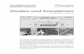 Dioden und Transistoren - Startseite · Die Titelseite zeigt einen Ausschnitt aus dem ersten für den Transistor erteilten Patent (oben), den Nachbau des ersten Transistor im Muse-um