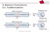6. Bipolare Transistoren 6.1. Funktionsweise · 22 Übungsaufgabe 6.2 (c) 6. Bipolare Transistoren i) Welcher Kollektorstrom I C2 fließt bei eingeschaltetem Transistor T 2 durch