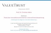 Prof. Dr. Christian Aders Seminar: Praxis der ... · basiert auf einem Business Plan 5 Identifikation der Werttreiber der Vergangenheit „Krücke“ zur Plausibilisierung der Planung