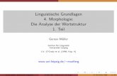 Linguistische Grundlagen 4. Morphologie: Die Analyse der ...home.uni-leipzig.de/muellerg/mu745.pdf · W orter und Wortstrukturen Wort 2 Abgesehen davon gilt: Was ein Wort ist, kann