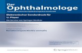 Der Ophthalmologe - augenklinik.charite.de · Die Keratoconjunctivitis vernalis ist in Mitteleuropa mit einer Inzidenz von 0,1–1% aller Augen-erkrankungen selten, ...