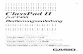 ClassPad II fx-CP400 - support.casio.com · † Die CASIO Computer Co., Ltd. übernimmt keine Haftung für bestimmte oder versehentliche Schäden, ... Kapitel 3: Grafik- und Tabellen-Menü
