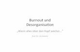 Schmitz Vortrag Burnout und Desorganisation .â€¢ Burnout und Desorganisation wird oft in einen Topf