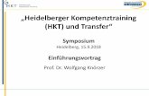 „Heidelberger Kompetenztraining (HKT) und Transfer“ · schirm Die HKT-Strategie . Name Die HKT-Strategie . Name Die 4 HKT-Teilkompetenzen der HKT-Strategie 1. Ziele nach Zielkriterien