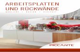 ARBEITSPLATTEN UND RÜCKWÄNDE - hornbach.de · PICCANTE ARBEITSPLATTEN + RÜCKWÄNDE Die Optik einer Küche wird entscheidend von der Arbeitsplatte und der Rückwand geprägt, wobei