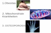 1.Obesitas 2. Mitochondriale fileEigenschaften: Ø Abnormale Ansammlung von Fettgewebe ØEnergieaufnahme ist höher als die Abnahme Ø1 Mrd (!) Erwachsene haben Übergewicht ØMehr