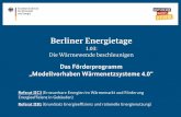 Berliner Energietage · (1) Umsetzung der Förderstrategie des BMWi (2) Definition von „Wärmenetzsystemen 4.0“ (3) Warum Wärmenetze 4.0? (4) Inhalte der Förderbekanntmachung