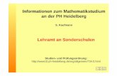 Informationen zum Mathematikstudium Sopäd - ph-heidelberg.de · Mod. 2 (HF, zF) 4 SWS 2b Einführung in die Geometrie Kenntnisse über ausgewählte Kapitel der Geometrie 2 SWS 2a