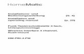 Installations- und operating manual (p. 20) HM-PBI-4-FM · Installations- und Bedienungsanleitung (S. 4) Installation and operating manual (p. 20) Funk-Tasterschnittstelle 4-fach,