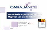 Johannes Ahrends Geschäftsführer CarajanDB GmbH · Laden der Daten mit Oracle „ordmitteln (export / import) und eigenen Skripten (für CLOBs) im laufenden Betrieb D.h. während