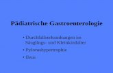 Pädiatrische Gastroenterologie · zu 2. Ernährungsfehler - zu frühe Gabe von Beikost: Zitrussäfte etc. - unsaubere Nahrungszubereitung - zu rasche Umstellung der Ernährung, -