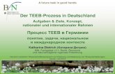 Der TEEB-Prozess in Deutschland - ioer.de · Der TEEB-Prozess in Deutschland Aufgaben & Ziele, Konzept, nationaler und internationaler Rahmen Процесс TEEB в Германии