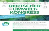 DAS FACHFORUM FÜR NACHHALTIGEN UMWELTSCHUTZ … · Sehr geehrte Damen und Herren, liebe Teilnehmerinnen und Teilnehmer, kommen Sie zum Deutschen Umwelt-Kongress 2019 und nutzen Sie