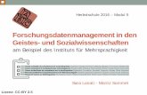 Forschungsdatenmanagement in den Geistes-und ... Soziolinguistik. qualitativ; Ethnographische Skizzen,