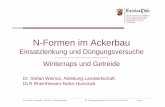 N-Formen im Ackerbau - isip.de · Dr. Weimar / Winterraps + Getreide / Produktionstechnik 50. Erfahrungsaustausch PB und PS Trier, 05.12.2018 Folie 1 N-Formen im Ackerbau Einsatzlenkung