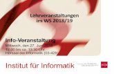 Lehrveranstaltungen imWS 2018/19 · 27. Juni 2018 | Johannes GutenbergUniversität Mainz * Institut für Informatik-Vorlesungen Softwaretechnik Praktikum Web & Mobile Development