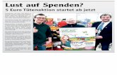 Lust auf Spenden? - cap-markt.de · Gemeinsam mit dem CAP Markt in Brücken ruft die Schönenberg-Kübel-berger Tafel zum Spenden auf: „5 Euro spenden und Bedürftigen eine Tüte