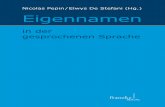 Nicolas Pepin/Elwys De Stefani (Hg.) Eigennamen · 1. Eigennamen in der gesprochenen Sprache. Eine Einführung Elwys De Stefani (Universität Bern) Nicolas Pepin (Universität Basel)