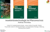 Insektenbiotechnologie im Pflanzenschutz · Dringender Bedarf für neue Optionen zur Kontrolle von Schadinsekten Schetelig et al. 2017: Journal of Applied Entomology, in press Invasive