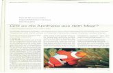 ~ibt es die Apotheke aus dem Meer? - uni-kiel.de · Clownfisch Marlin und der Palettendok ... tes, molekulares Spektrum neuartiger Wirkstoffe mit biomedizinischer Rele ...