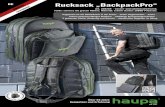 Rucksack „BackpackPro“ · Aktion International Über 55 Jahre Kompetenz und Erfahrung seit 1961 Rucksack „BackpackPro“ Art. 220265 | wasser- und schmutzabweisend, Farbe: schwarz