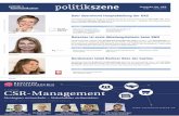 politikszene · politik politikszene kommunikation & Ausgabe Nr. 483 10.06. – 16.06.2014 Anzeige Strategien entwickeln – Stakeholder einbeziehen CSR-Management 2.Tagung