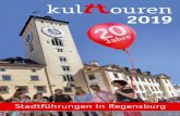Stadtführungen in Regensburg 2019 - kulttouren.dekulttouren.de/Download/kulttouren2019.pdf · Herzlich willkommen in Regensburg! Wir Gästeführer von kulttouren zeigen Ihnen Regensburg