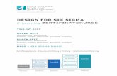 Design for Six Sigma Zertifikatskurse Hochschule Koblenz · Design for Six Sigma E-Learning Zertifikatskurse Schriftliche Prüfung Zerti˜zierung „Methodischer Kenntnisnachweis“