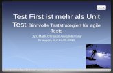 Test First ist mehr als Unit Test Sinnvolle Teststrategien ... · Test First ist mehr als Unit Test Sinnvolle Teststrategien für agile Tests Dipl.-Math. Christian Alexander Graf
