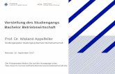 Vorstellung des Studiengangs Bachelor Betriebswirtschaft · 3 von 54 Überblick 1. FH Münster und Fachbereich Wirtschaft 2. Einordnung und Abgrenzung des Studiengangs Betriebswirtschaft
