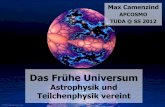 Das Frühe Universum - ZAH, Landessternwarte Königstuhl · Big Bang = Quanten-Brücke . Das Quanten Universum … Spiegel 2009 Martin Bojowald . B –? 3-~ e ck-(~ 10-34 m) ; nen