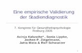 Eine empirische Validierung der Stadiendiagnostikuserpage.fu-berlin.de/~gesund/kongress/Kalusche et. al._Freiburg2005_Validierung...1 Eine empirische Validierung der Stadiendiagnostik