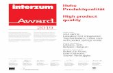 iza-Urkunde-A4-HDQ 2019 - latexco.com · Hohe Produktqualität High product quality Die Koelnmesse vergibt im Rahmen eines Wettbewerbs den interzum award: intelligent material & design