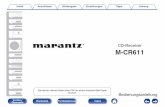 CD-Receiver - Marantz DE · Vielen Dank für den Kauf dieses Marantz-Produkts. Um einen fehlerfreien Betrieb sicherzustellen, lesen Sie bitte sorgfältig dieses Handbuch, bevor Sie