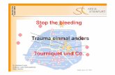 Stopthebleeding Trauma einmal anders Tourniquet und Co. · [BTM (z.B. Actiq®-Lolly) / Ketamini.m.] NEUE ANTWORTEN. Taktische Untersuchungstechnik: „Blood sweep “ (auch behaarte