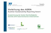 Verleihung des ASRA - iwp.or.at¤sentation_ASRA-2011.pdf · legislative proposal on the transparency of the social and environmental information provided by companies in all sectors.