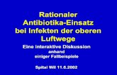 Rationaler Antibiotika Einsatz bei Infekten der oberen ... · Rationaler Antibiotika-Einsatz bei Infekten der oberen Luftwege. Eine interaktive Diskussion . anhand . einiger Fallbeispiele.