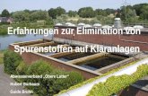 Erfahrungen zur Elimination von Spurenstoffen auf Kläranlagen · 70 % Förderung durch „Investprogramm Abwasser NRW“ (IPA) Förderbereich 3.2 Öffentliche Kläranlagen - innovative