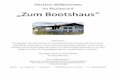 Herzlich Willkommen im Restaurant „Zum Bootshaus · Pola Pola Raznici und Cevapcici Duvecreis, Pommes Frites und Salat 10,50 ...