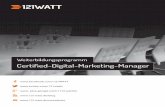 Weiterbildungsprogramm Certified-Digital-Marketing-Manager · 089 416 126 990 121 3 Willkommen bei 121WATT Unser Ziel ist es, Ihnen das beste Wissen zum Thema On-line-Marketing zu