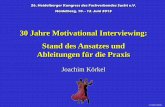 30 Jahre Motivational Interviewing: Stand des Ansatzes und .... Heidelberger-Kongress... · Change Talk/ Commitment Talk: Sieben Varianten (= “DARN-CAT”) • Desire („Ich möchte