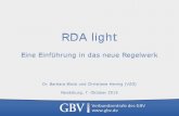Schulungsunterlagen der AG RDA - gbv.de .Was ist wichtig zu wissen? AG RDA Schulungsunterlagen â€“