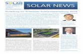 SOLAR NEWS - solaragentur.ch · SOLAR NEWS | August 2018 PEB speisen CO 2-freie Elektromobilität Der Verkehrsbereich benötigt etwa 35% des Schweizer Gesamtenergiebedarfs.