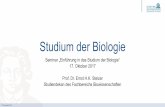 Studium der Biologie - Goethe-Universität · • Molekularbiologie & Genetik • Ökologie & Evolution • Neurobiologie, Zell- & Entwicklungsbiologie • Pflanzenphysiologie & Mikrobiologie